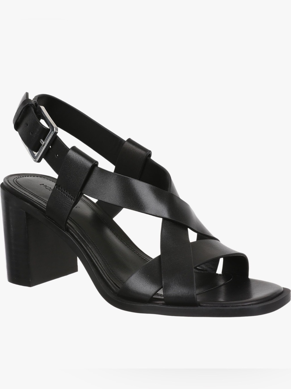 Nordstrom Kalindi Black Leather Strappy Heeled Sandal Size 7.5